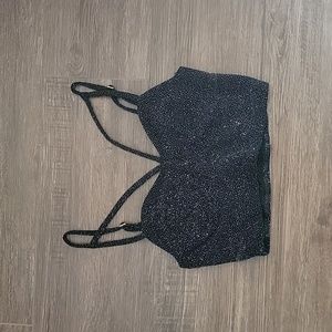 Black glitter crop top